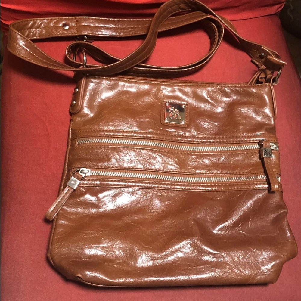 Style & Co Faux Leather Brown Crossbody Shoulder Purse/Bag